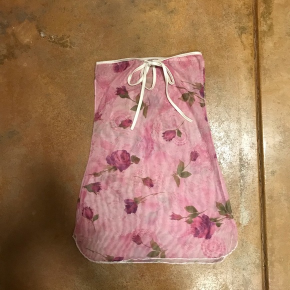Other - Sheer net pink floral tube dress